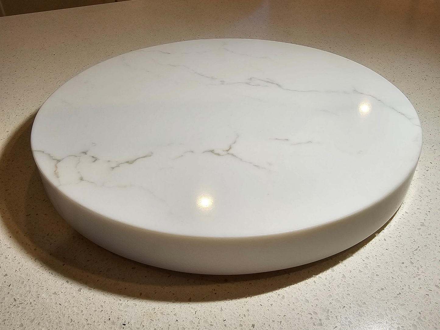 12" Quartz Lazy Susan - Elegant Circular Cheese & Charcuterie Board